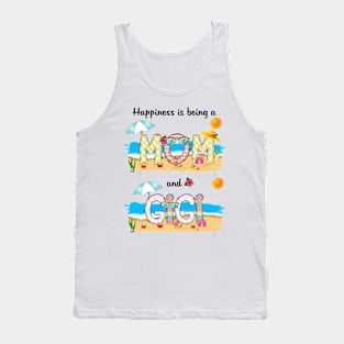 Happiness Is Being A Mom And Gigi Summer Beach Happy Mother's Tank Top